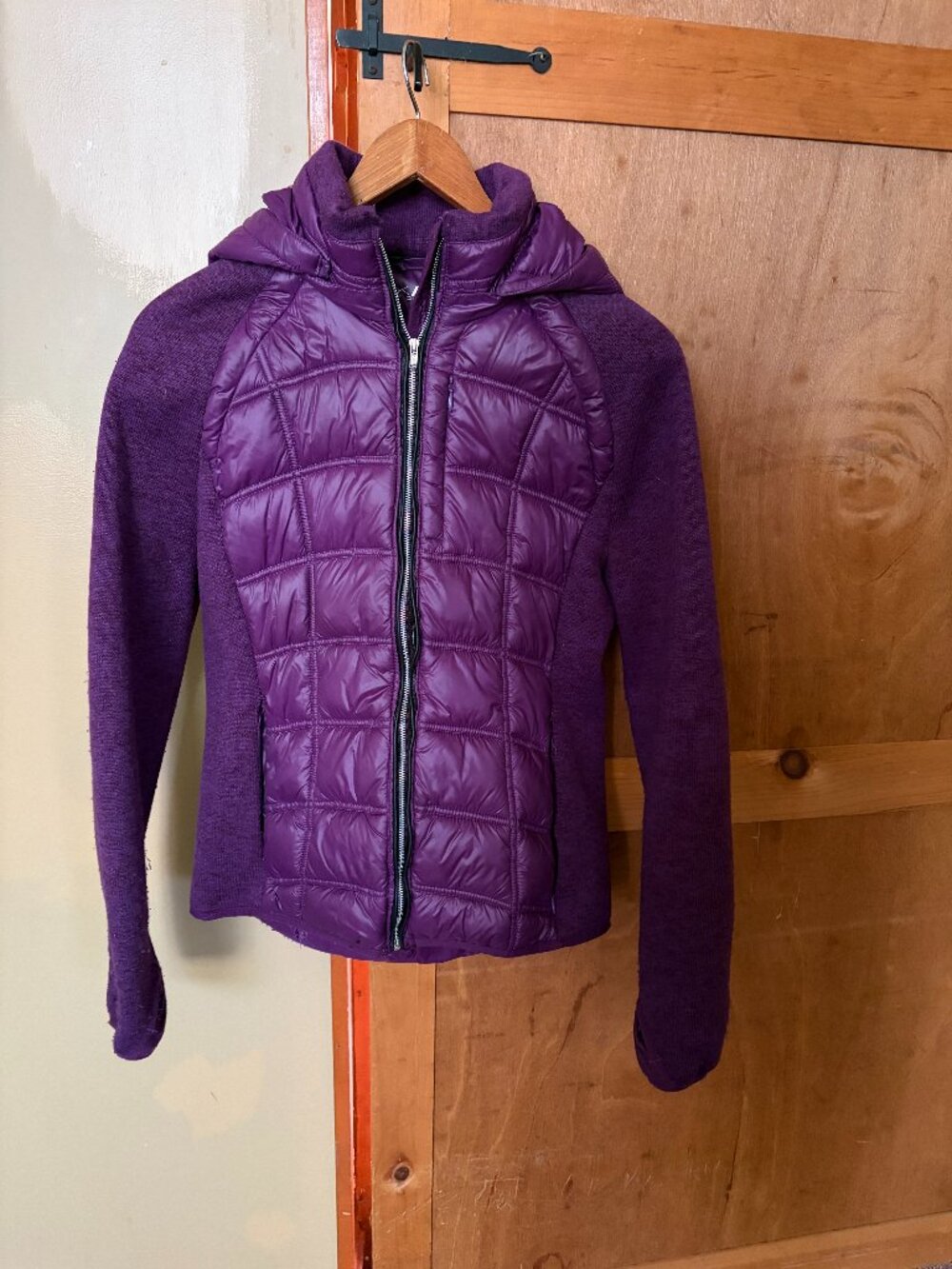 Purple BLK/RVT Performance Puffy Coat with Detachable Hood!